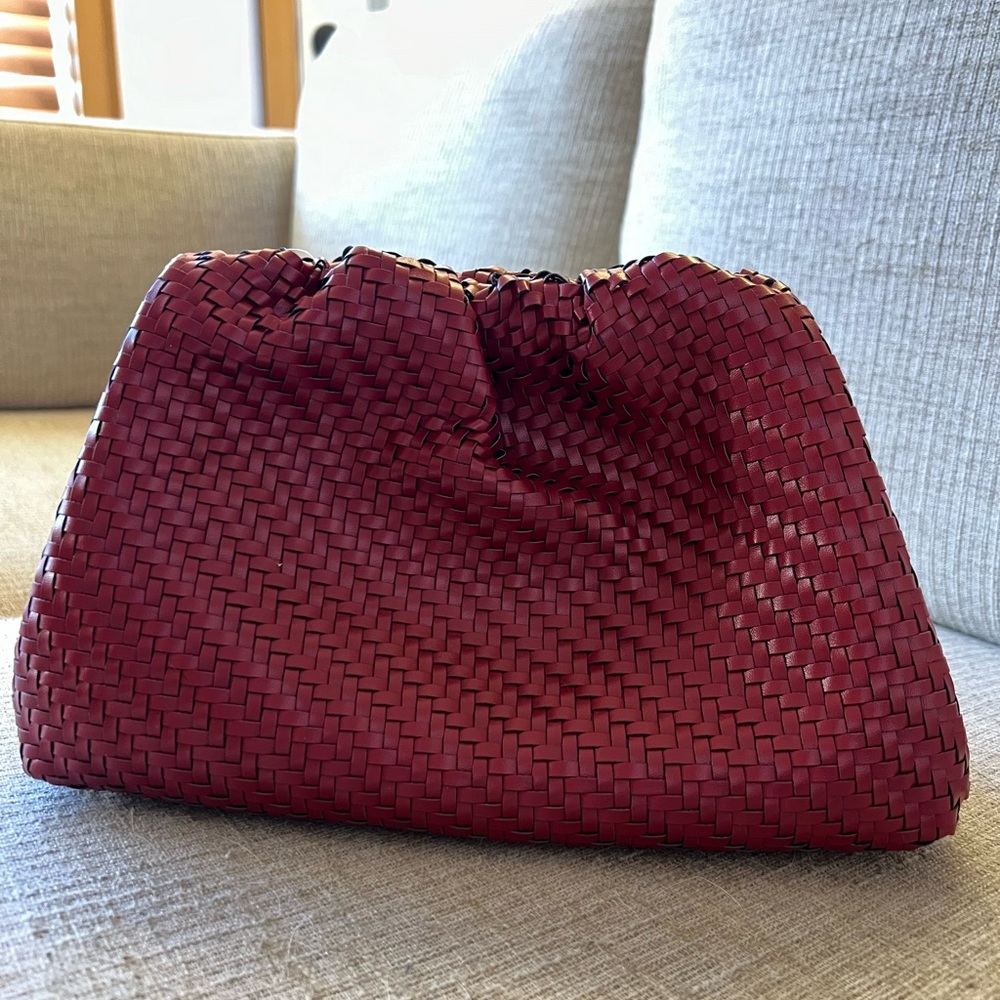 NWT Anthropologie Frankie Clutch in Burgundy